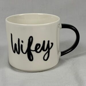 Porcelain White and Black Wifey Mug 8oz